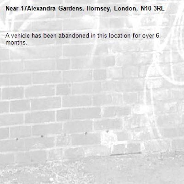 A vehicle has been abandoned in this location for over 6 months.-17Alexandra Gardens, Hornsey, London, N10 3RL