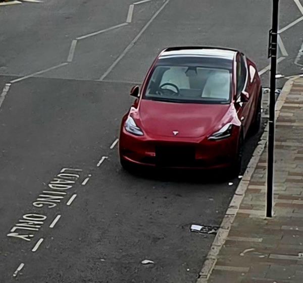 An unattended car is parked illegally in the loading only bay opposite the Haymarket Bus Station on Belgrave Gate. -54, Belgrave Gate, Leicester, LE1 3GQ