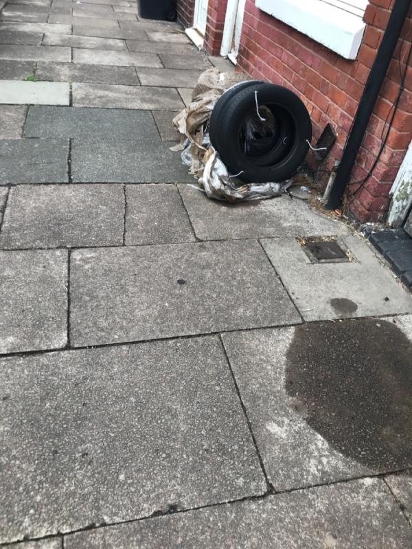 Car tyres in pavement -5 Compton Road, Leicester, LE3 2AA