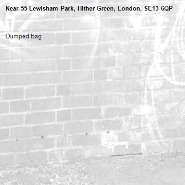 Dumped bag -55 Lewisham Park, Hither Green, London, SE13 6QP