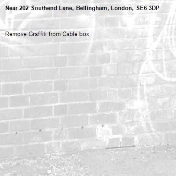 Remove Graffiti from Cable box
Reported via Fix My Street-202 Southend Lane, Bellingham, London, SE6 3DP