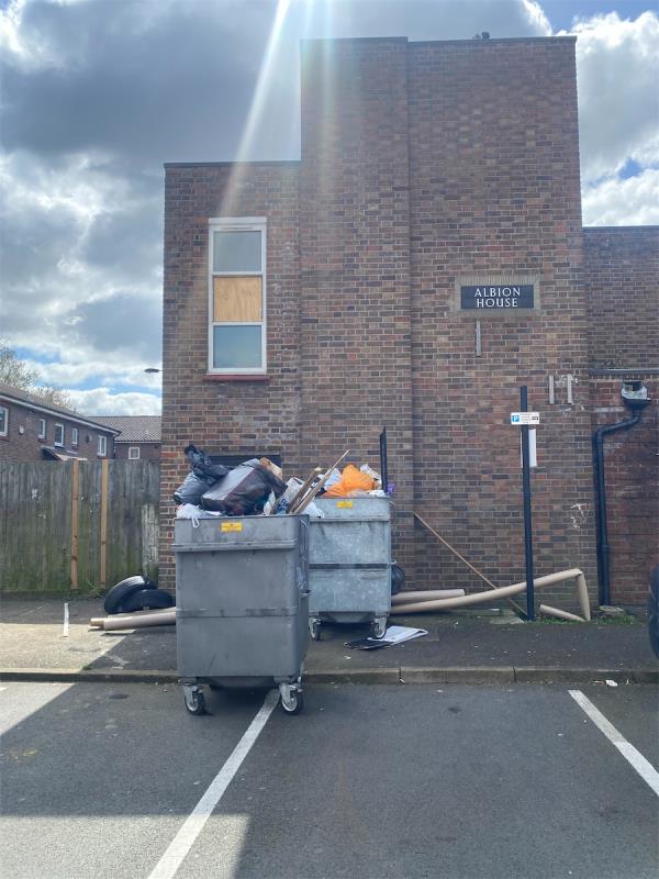 Bins need emptying as overflowing -13 Vaughan Williams Close, London, SE8 4AW