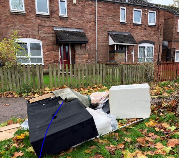Fly tipping located around 68 Heathcott Road LE2 6LS discovered 24/11/22 at 09:30am-Heathcott Road LE2 6LS