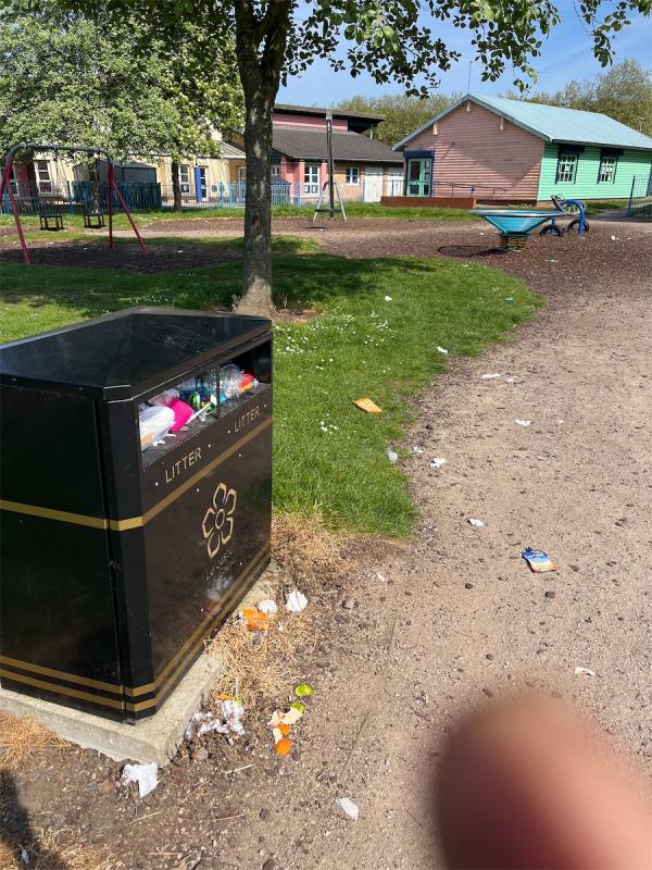 Park litter in park bins are full of litters-69 Vancouver Road, Leicester, LE1 2GB