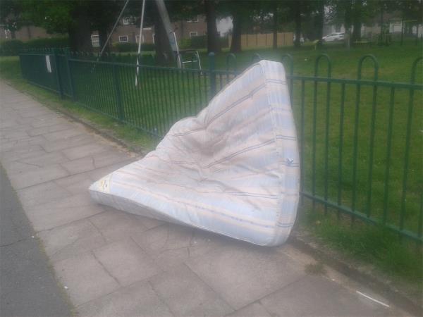 Opposite property by play area. Please clear a double mattress -194 Shroffold Road, Bromley, BR1 5NJ