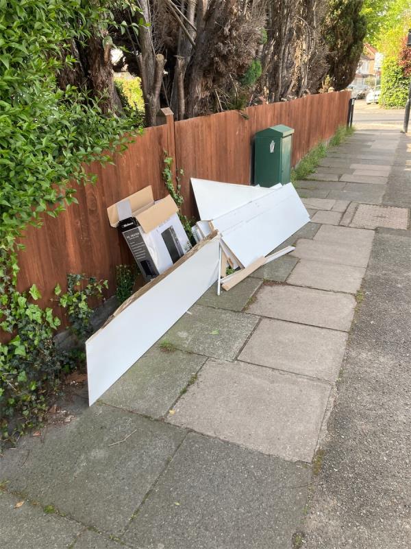 Broken up furniture fly tipped. Please arrange removal. Thanks -125 Amblecote Road, Grove Park, London, SE12 9TR