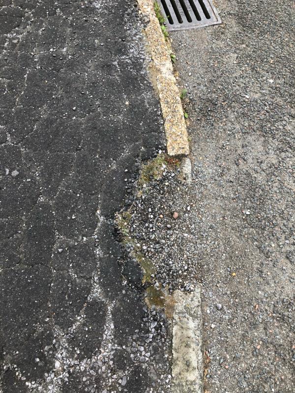 Please replace missing kerb stone outside property-26 Persant Road, London, SE6 1RX
