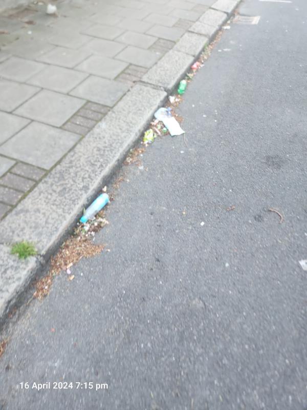 Broken glass bottles outside school -12A, Cecil Road, Plaistow, London, E13 0LX