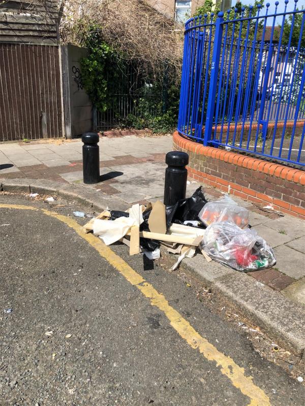 Dumped items at the end of GreenLeaf Road E6 -Play Space