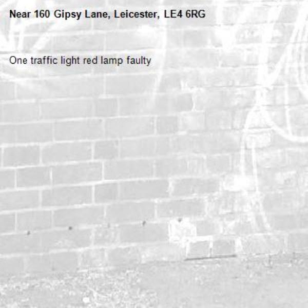 One traffic light red lamp faulty-160 Gipsy Lane, Leicester, LE4 6RG