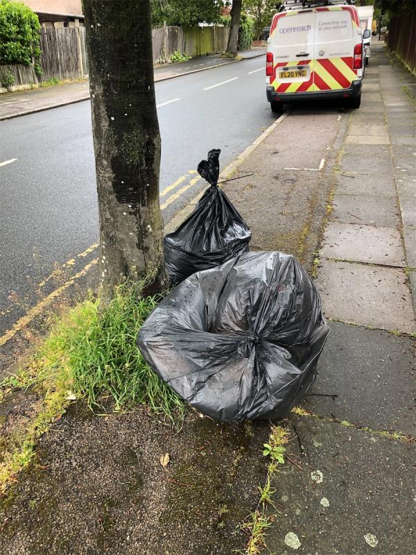 Please clear bags of domestic waste-39 Farmcote Road, London, SE12 0JZ