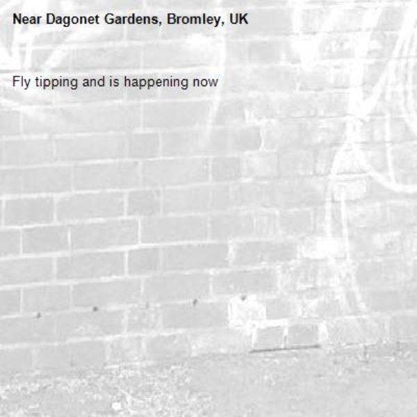 Fly tipping and is happening now-Dagonet Gardens, Bromley, UK