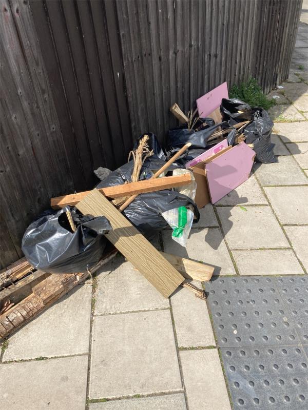 Fly tipping both sides of road. Please clear.-1 Garden Close, Grove Park, London, SE12 9TG