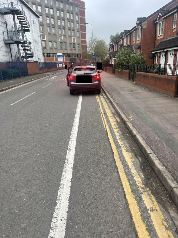 2 cars parked in the bike lane obstructing my self -Havelock street