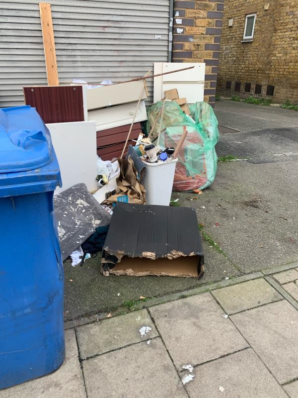 Flytipped household waste.-11 Muirkirk Road, Hither Green, SE6 1BU, England, United Kingdom