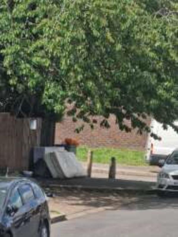 Mattress and bed frame dumped on road.
-14 Kirtley Road, London, SE26 4TL