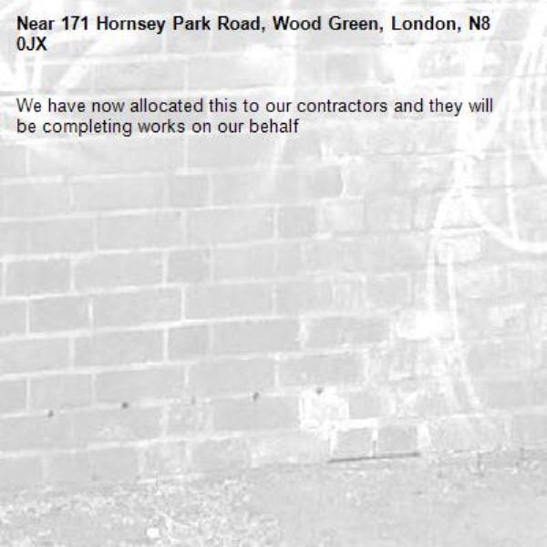 We have now allocated this to our contractors and they will be completing works on our behalf-171 Hornsey Park Road, Wood Green, London, N8 0JX
