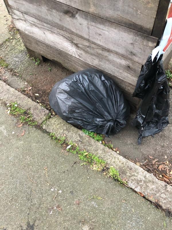 Please clear dumped black bag from side of Low Traffic Neighbourhood restrictions -50 Glenbow Rd, Bromley BR1 4RL, UK