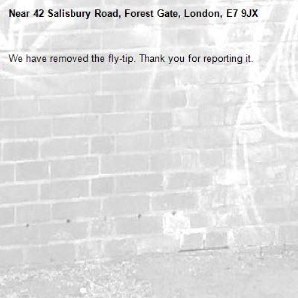 We have removed the fly-tip. Thank you for reporting it.-42 Salisbury Road, Forest Gate, London, E7 9JX