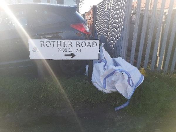 large bag of rubbish left-30 Rother Road, Farnborough, GU14 9LP