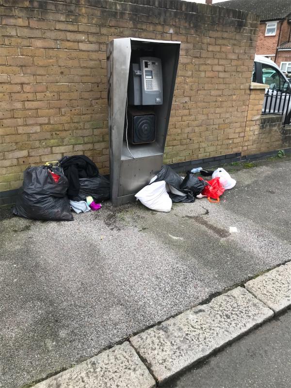 Corner of Jutland Road at junction with Engleheart Road SE6 fly tipping bags of rubbish. -41 Jutland Road, London, SE6 2DQ