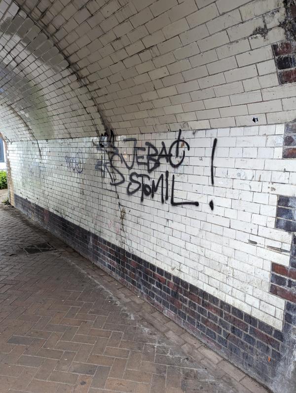 Graffiti in the arches on Lewisham Road next to the junction with Station Road-Station Road, Ladywell, London