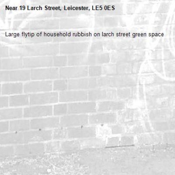 Large flytip of household rubbish on larch street green space -19 Larch Street, Leicester, LE5 0ES