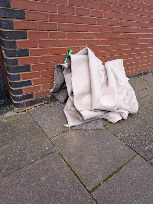 Carpet dumped at top of Ingle St-48 Ingle Street, Leicester, LE3 9FS