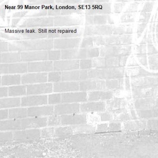 Massive leak. Still not repaired -99 Manor Park, London, SE13 5RQ
