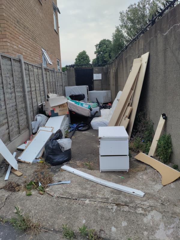 Fly tipping which has been there for over a month -43 Buckingham Road, London, E15 1SP