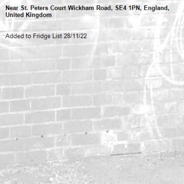 Added to Fridge List 28/11/22-St. Peters Court Wickham Road, SE4 1PN, England, United Kingdom