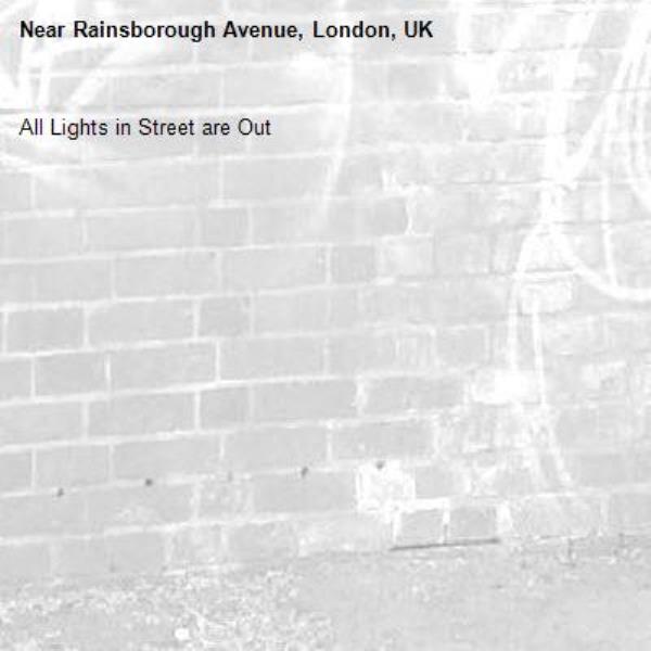 All Lights in Street are Out-Rainsborough Avenue, London, UK