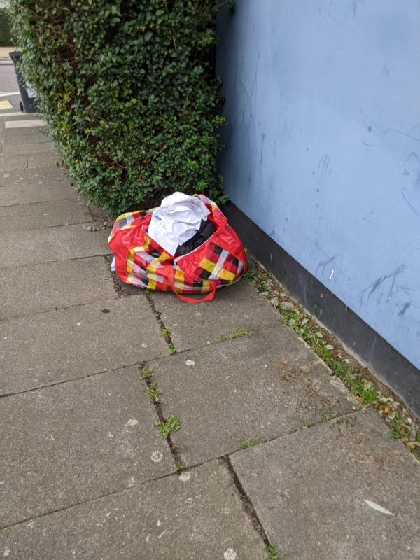 Bag of clothes dumped -1 Brockley Hall Road, Crofton Park, SE4 1RH, England, United Kingdom