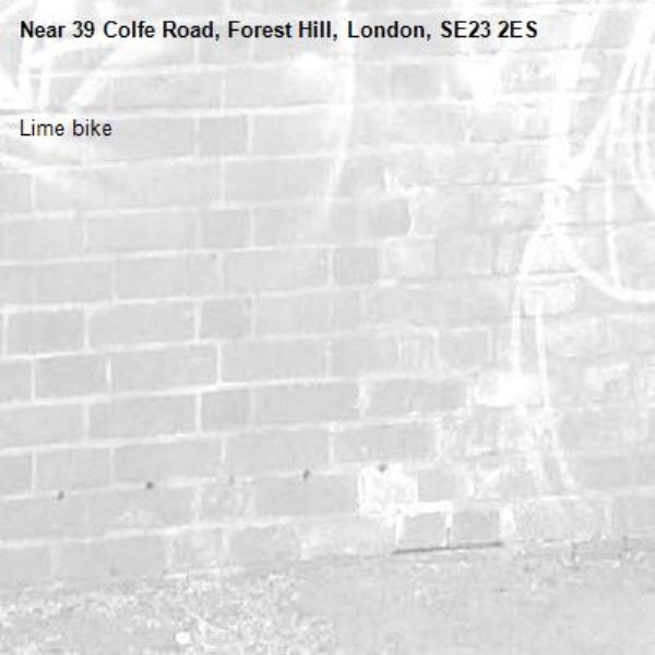 Lime bike-39 Colfe Road, Forest Hill, London, SE23 2ES