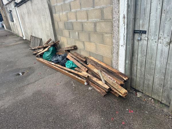 Fly tipping on the street-53 St Winefrides Avenue, Manor Park, London, E12 6HQ