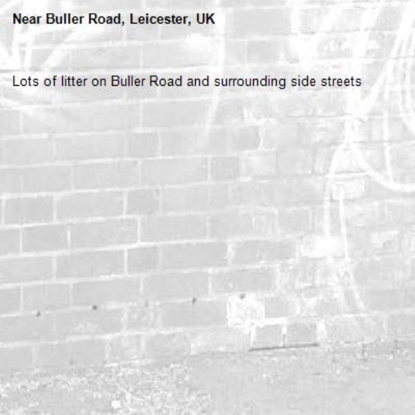 Lots of litter on Buller Road and surrounding side streets -Buller Road, Leicester, UK