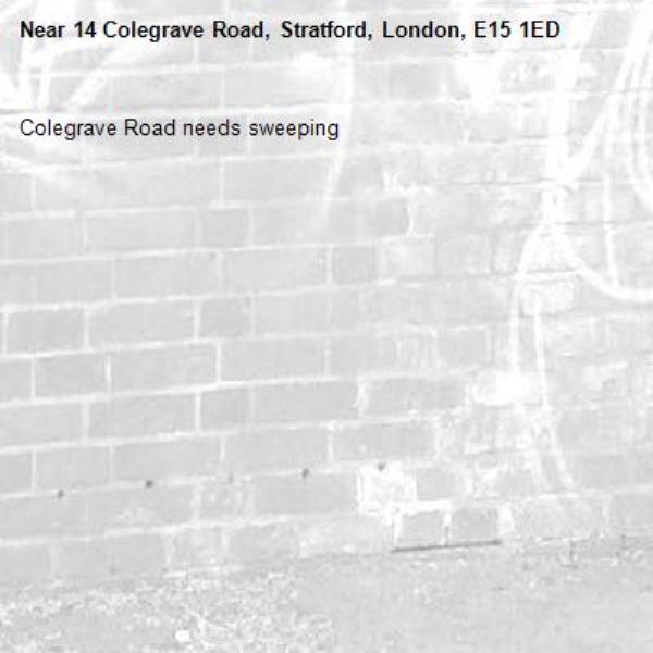 Colegrave Road needs sweeping -14 Colegrave Road, Stratford, London, E15 1ED