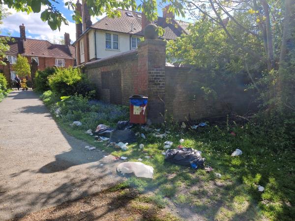 Loads of dumped domestic rubbish and nappiea-161 Tower Gardens Road, Tottenham, London, N17 7PE