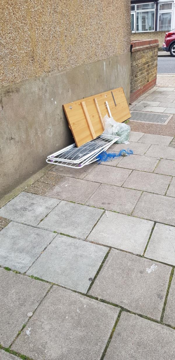 Rubbish dumped on the corner of Nigel Road and Sherrard Road on the pavement...-210 Sherrard Road, Forest Gate, London, E7 8DZ