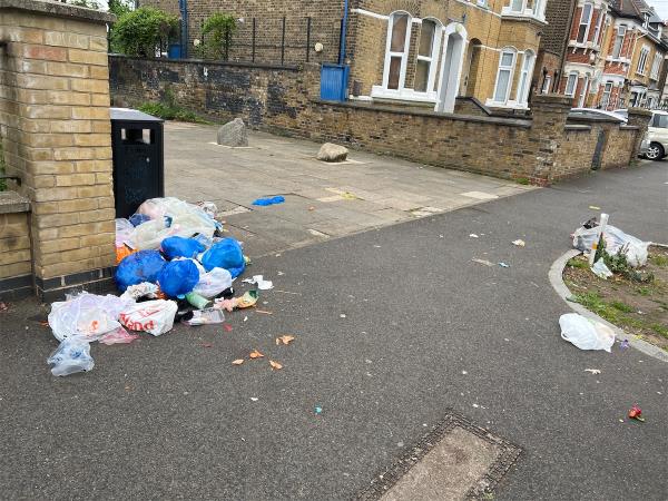 Rubbish on street.-28 Keogh Road, Stratford, London, E15 4NR