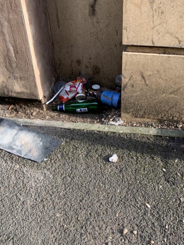 Rubbish left on Colton Street, next to parking sign-124 Charles Street, Leicester, LE1 1LB