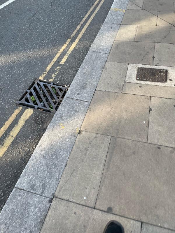 Blocked gully drain is located outside 214 High Street W3-214 High Street, Acton, W3 9NX