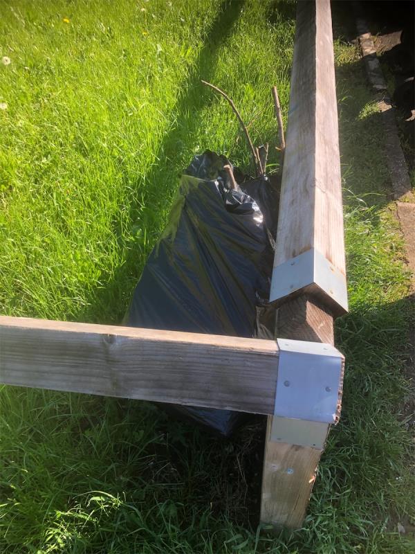 Opposite no 11. Please clear flytip of garden waste from grass area-16 Sandpit Road, Bromley, BR1 4PE