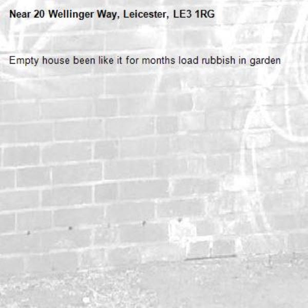 Empty house been like it for months load rubbish in garden -20 Wellinger Way, Leicester, LE3 1RG