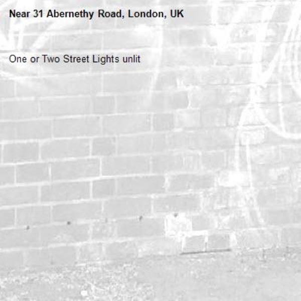 One or Two Street Lights unlit-31 Abernethy Road, London, UK