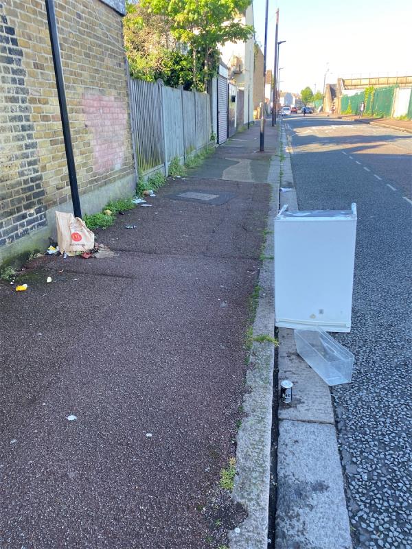 Rubbish and fridge dumped-42A, Southend Road, East Ham, London, E6 2AA