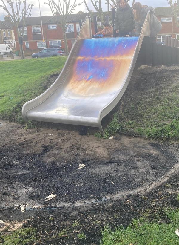 We’ve been waiting for a new slide in upperton road west park in new city road for months! The scaffolding is such an eye-saw! It’s not good enough, our children deserve better!-83 Upperton Road West, Plaistow, London, E13 9LT