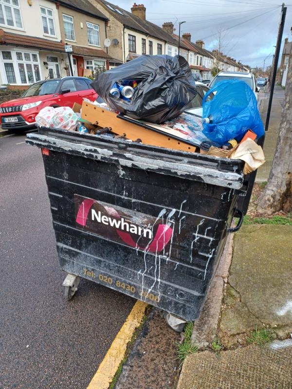 Can this bin be removed as it doesn't belong here-84 Sandford Road, East Ham, London, E6 3QS