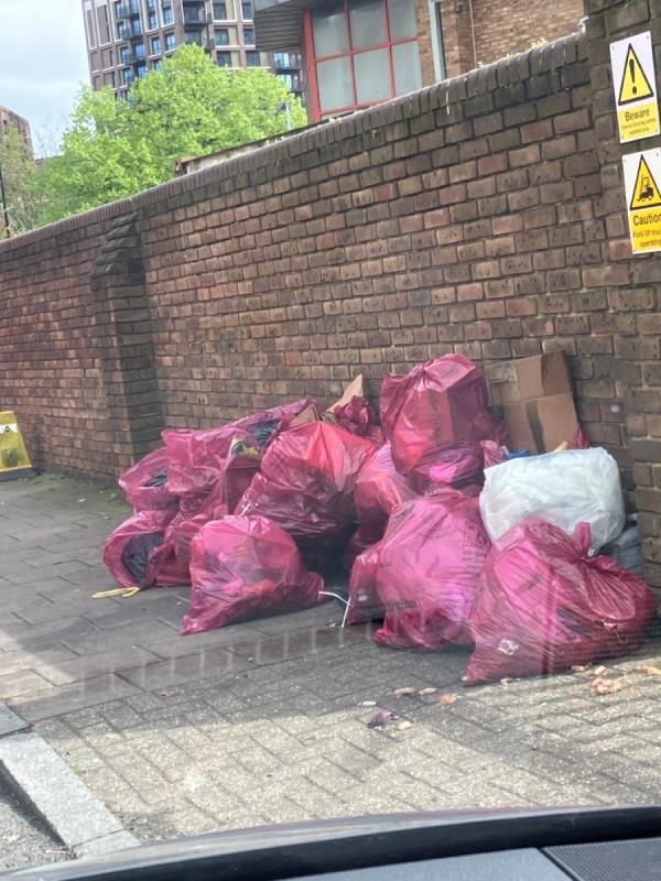 Trade bags not cleared-Jerrard Street, Ladywell, London