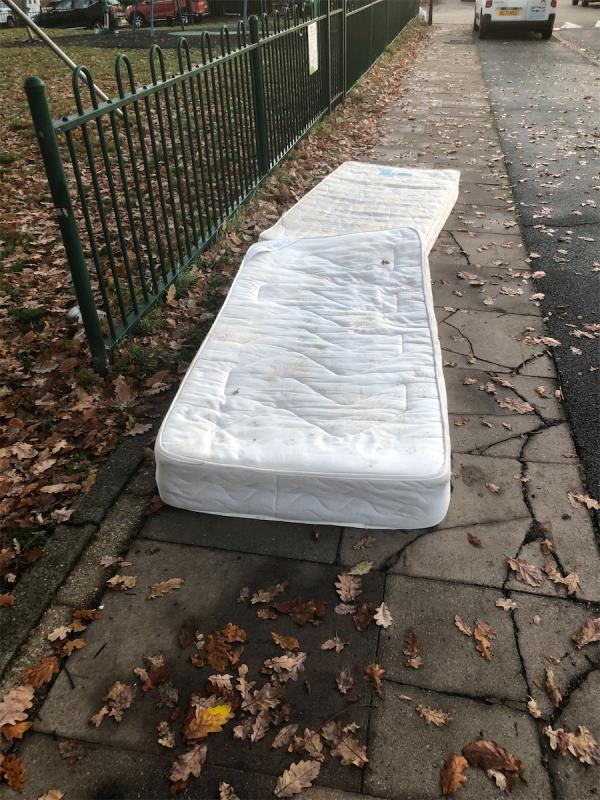 Junction of Woodbank Road. Please clear 2 mattress -198 Shroffold Road, Bromley, BR1 5NJ